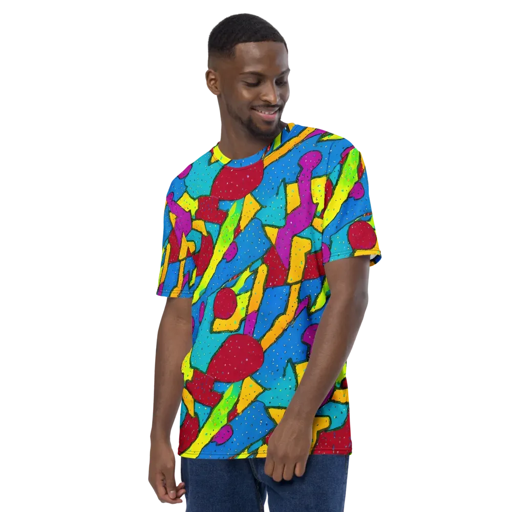 Pop Kaleidoscope on Men's Crew Neck T-Shirt — Left
