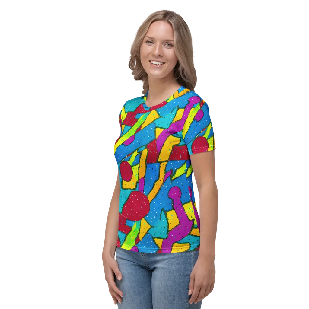 Pop Kaleidoscope on Women's Crew Neck T-Shirt — Left