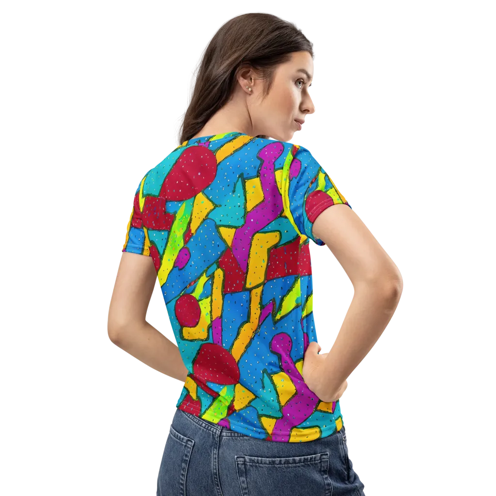 Pop Kaleidoscope on Women's Crew Neck T-Shirt — Back