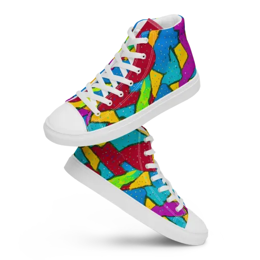 Pop Kaleidoscope on a Women's High Top Canvas Shoes