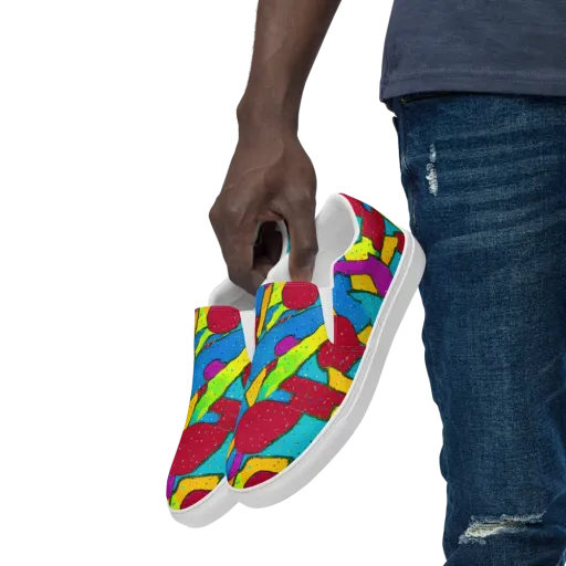 Pop Kaleidoscope on a Men's Slip-On Canvas Shoes