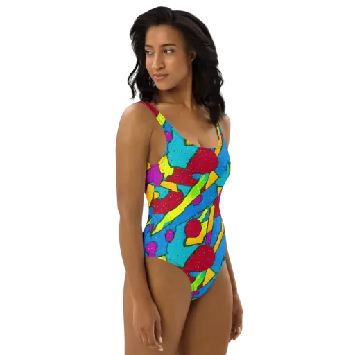 Pop Kaleidoscope on a One-Piece Swimsuit