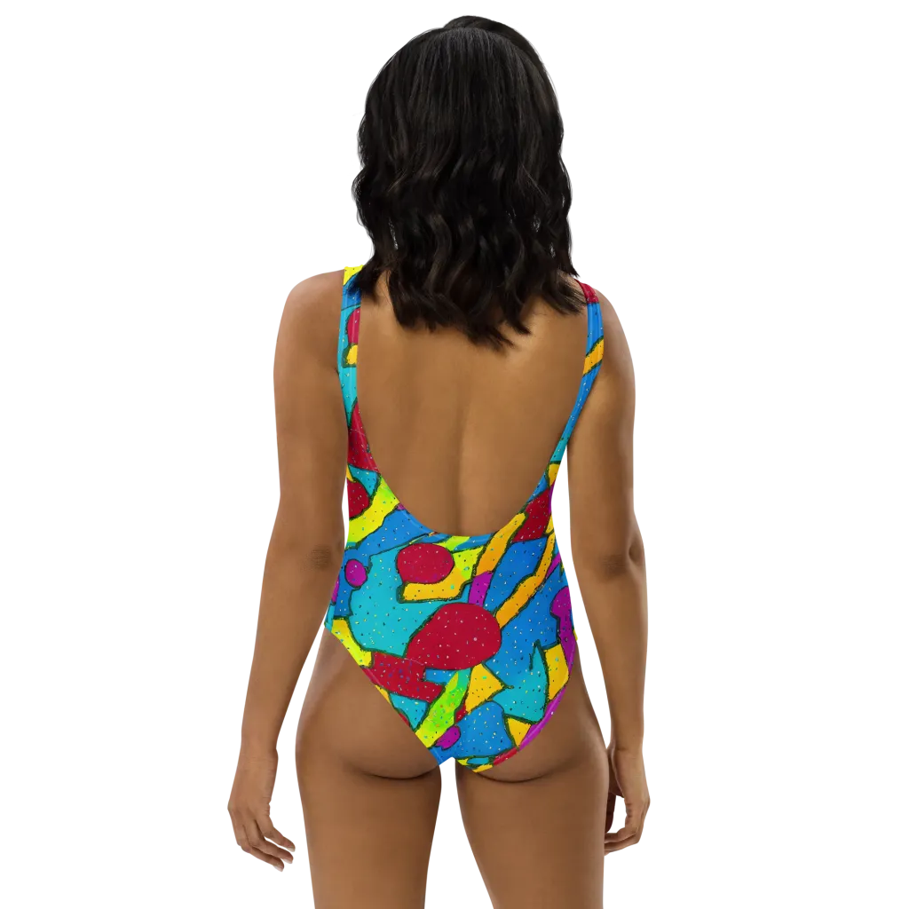 Pop Kaleidoscope on One-Piece Swimsuit — Back