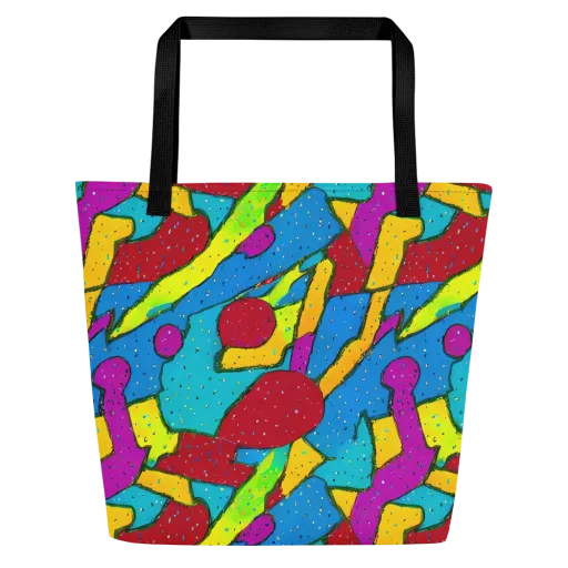 Pop Kaleidoscope on a Large Tote Bag W/ Pocket