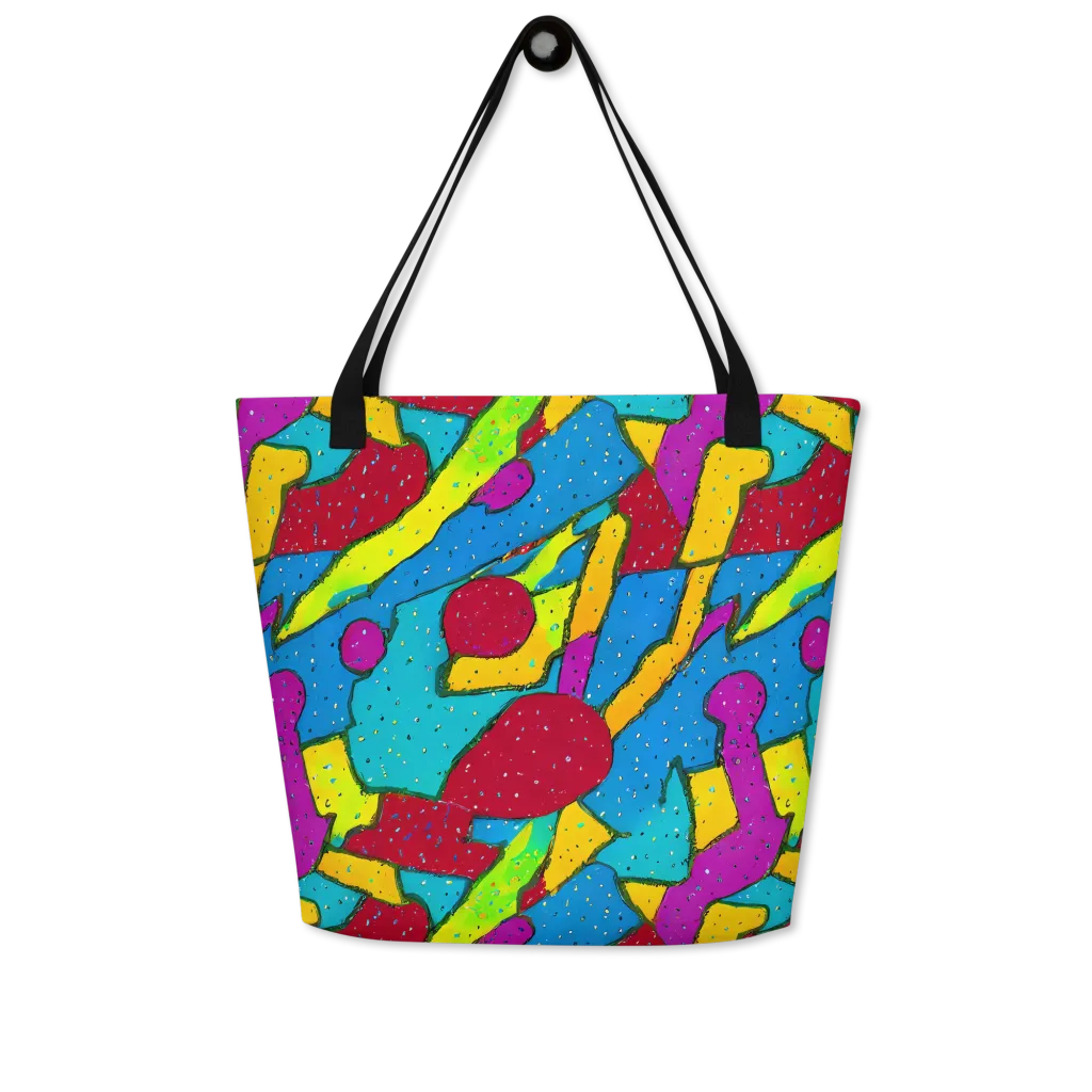 Pop Kaleidoscope on Large Tote Bag W/ Pocket — Front