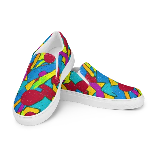 Pop Kaleidoscope on a Women's Slip-On Canvas Shoes