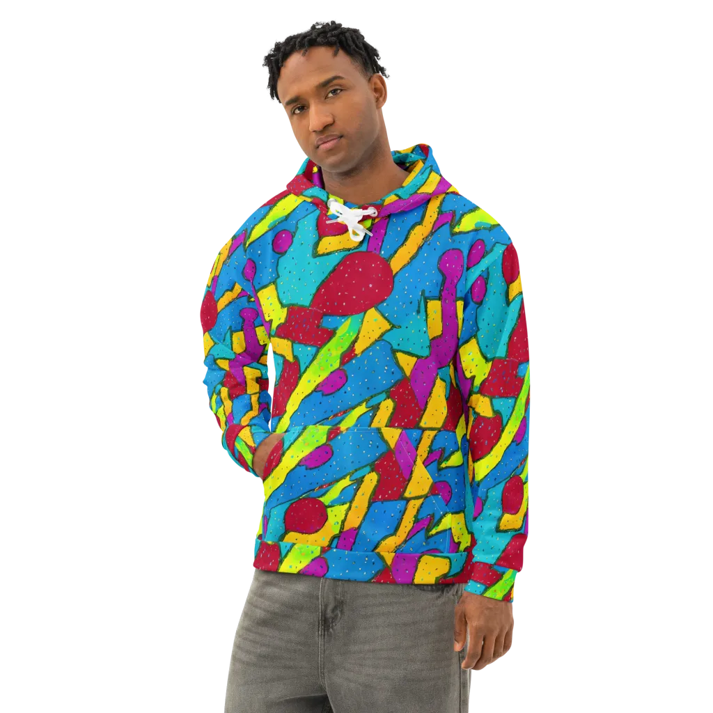Pop Kaleidoscope on Cotton Hoodie — Left Front