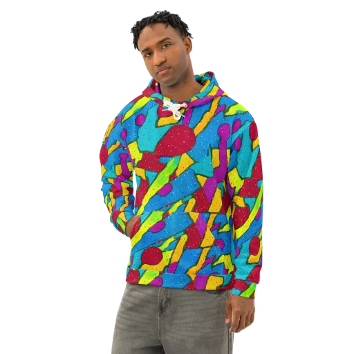 Pop Kaleidoscope on a Cotton Hoodie