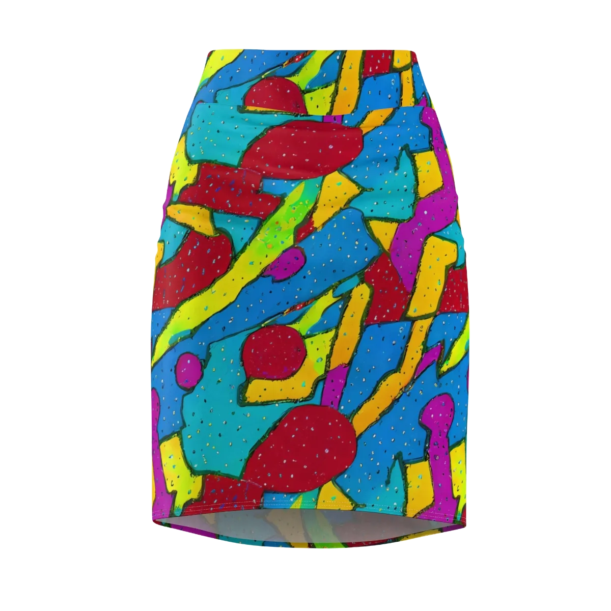 Pop Kaleidoscope on Pencil Skirt — Front