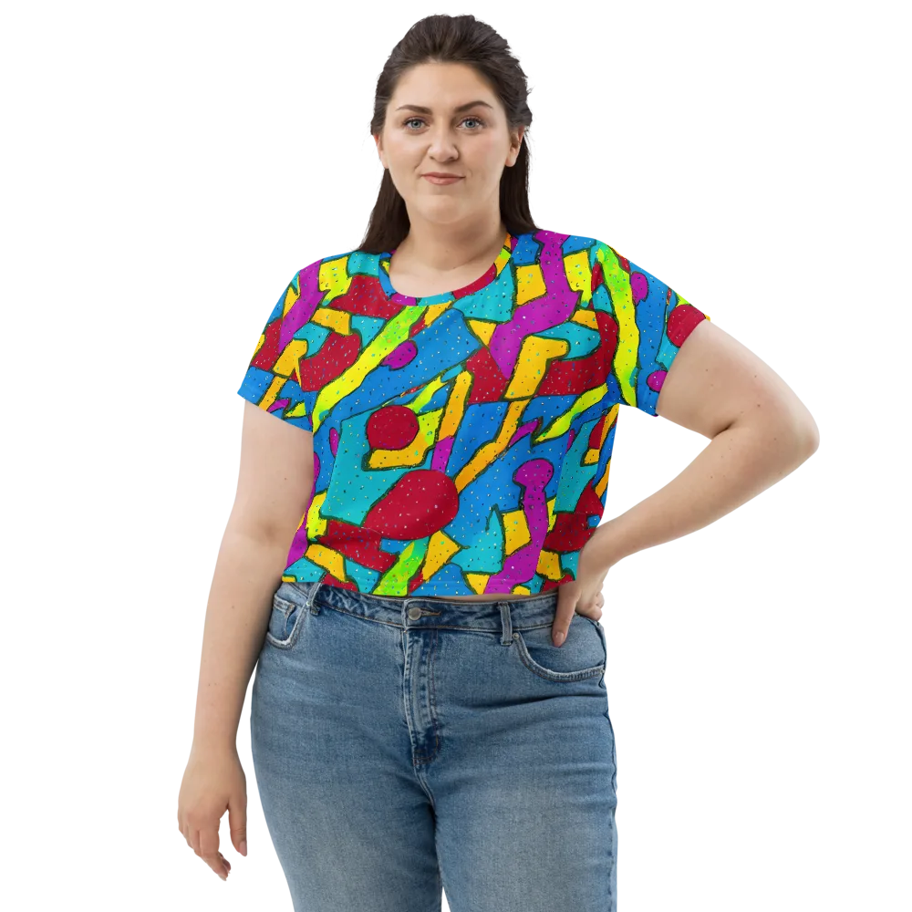 Pop Kaleidoscope on Crop Tee — Front