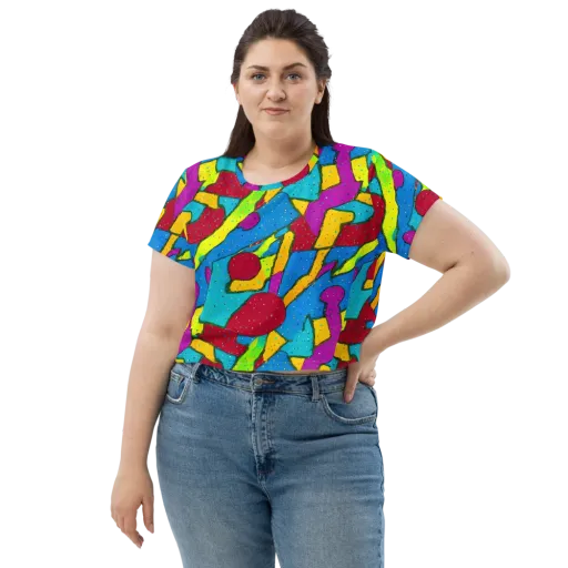 Pop Kaleidoscope on a Crop Tee