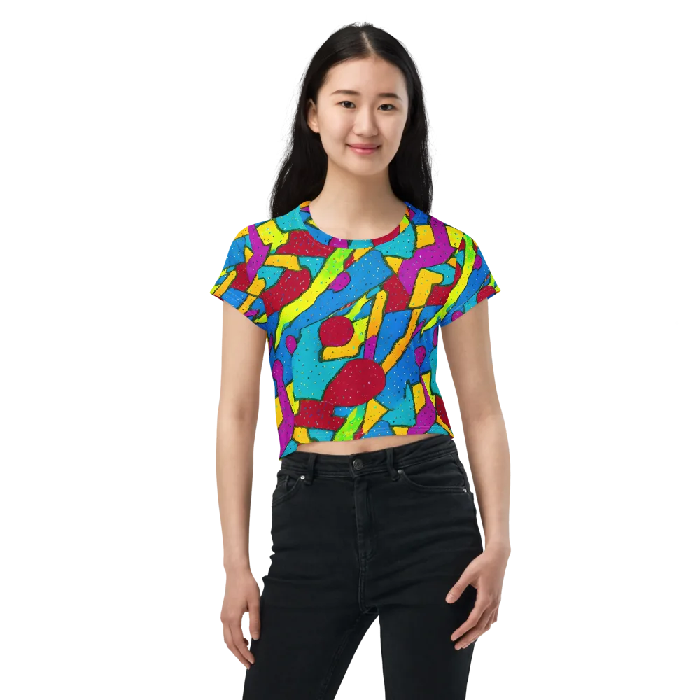 Pop Kaleidoscope on Crop Tee — Front