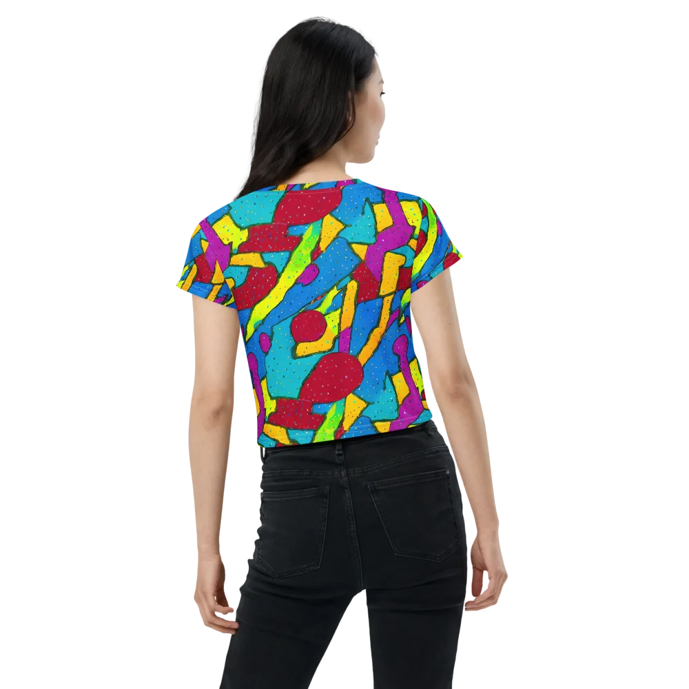 Pop Kaleidoscope on Crop Tee — Back