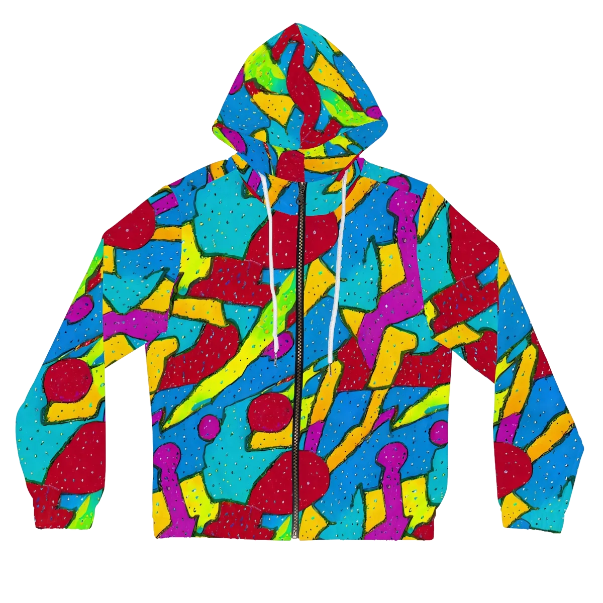 Pop Kaleidoscope on Women's Full-Zip Hoodie — Front