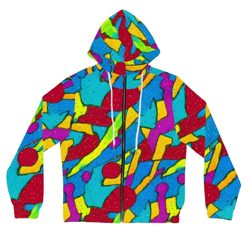 Pop Kaleidoscope on a Women's Full-Zip Hoodie