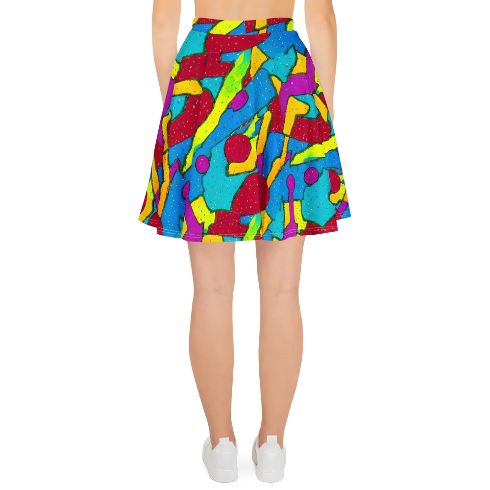 Pop Kaleidoscope on Skater Skirt — Back