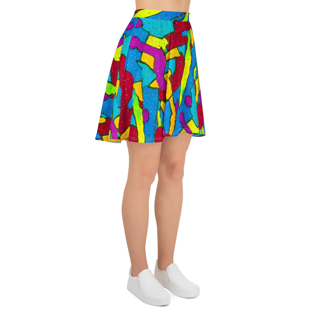 Pop Kaleidoscope on Skater Skirt — Right