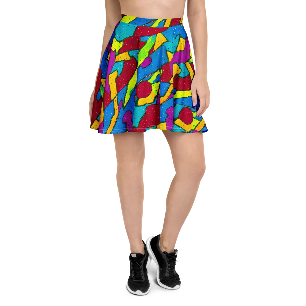 Pop Kaleidoscope on Skater Skirt — Front