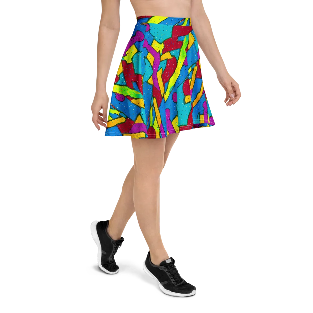 Pop Kaleidoscope on Skater Skirt — Right