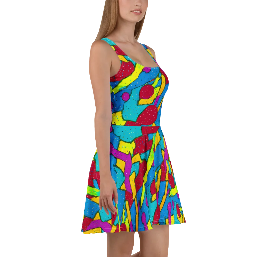 Pop Kaleidoscope on Skater Dress — Right
