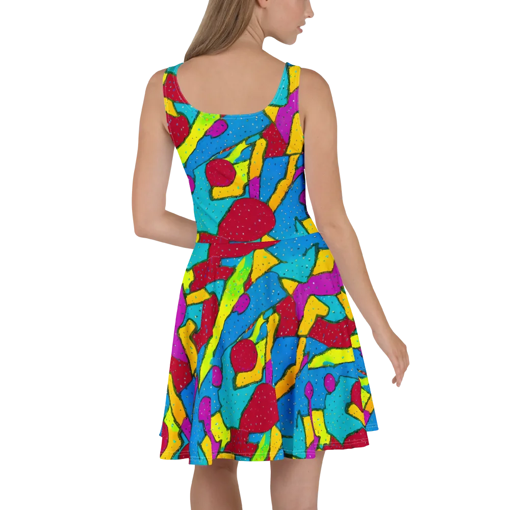 Pop Kaleidoscope on Skater Dress — Back
