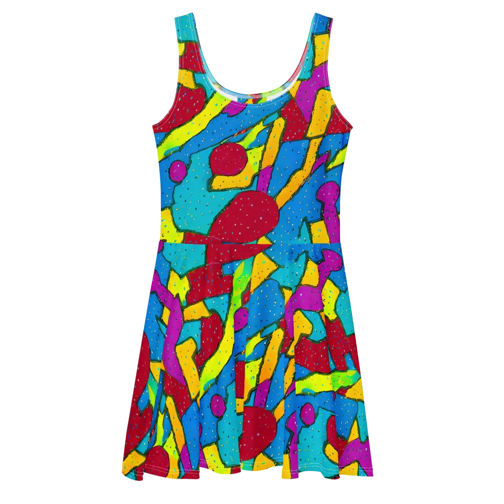 Pop Kaleidoscope on Skater Dress — Front