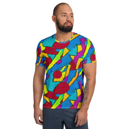 Pop Kaleidoscope on a Men's Athletic T-Shirt