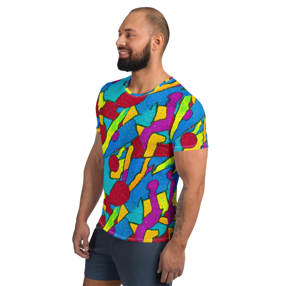 Pop Kaleidoscope on Men's Athletic T-Shirt — Left