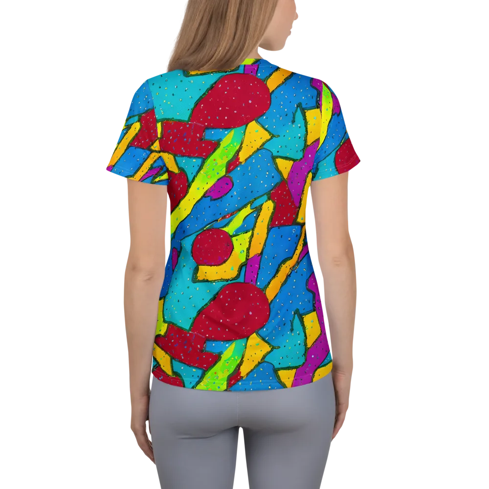 Pop Kaleidoscope on Women's Athletic T-Shirt — Back