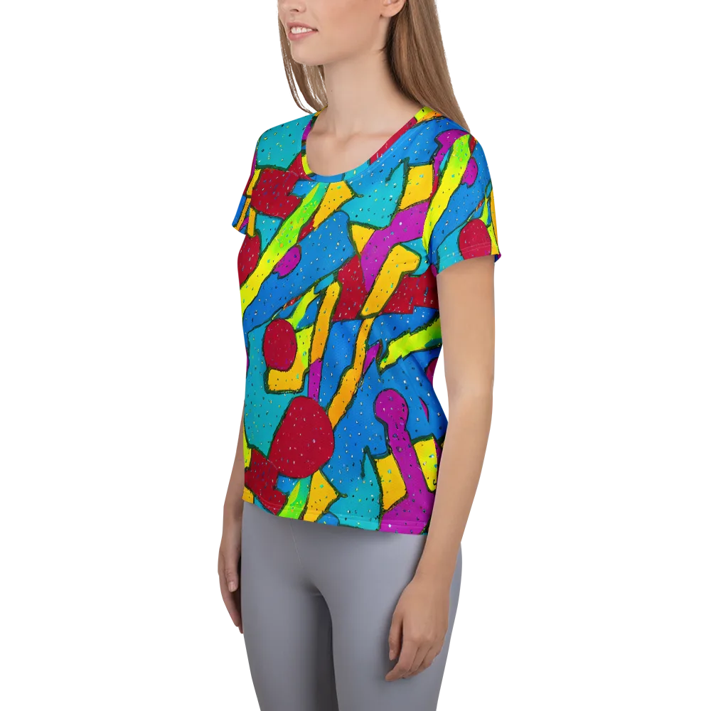 Pop Kaleidoscope on Women's Athletic T-Shirt — Left