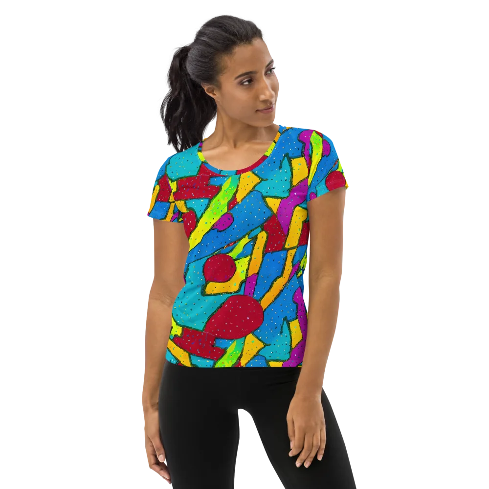 Pop Kaleidoscope on Women's Athletic T-Shirt — Front