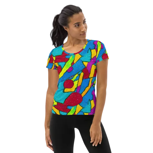 Pop Kaleidoscope on a Women's Athletic T-Shirt
