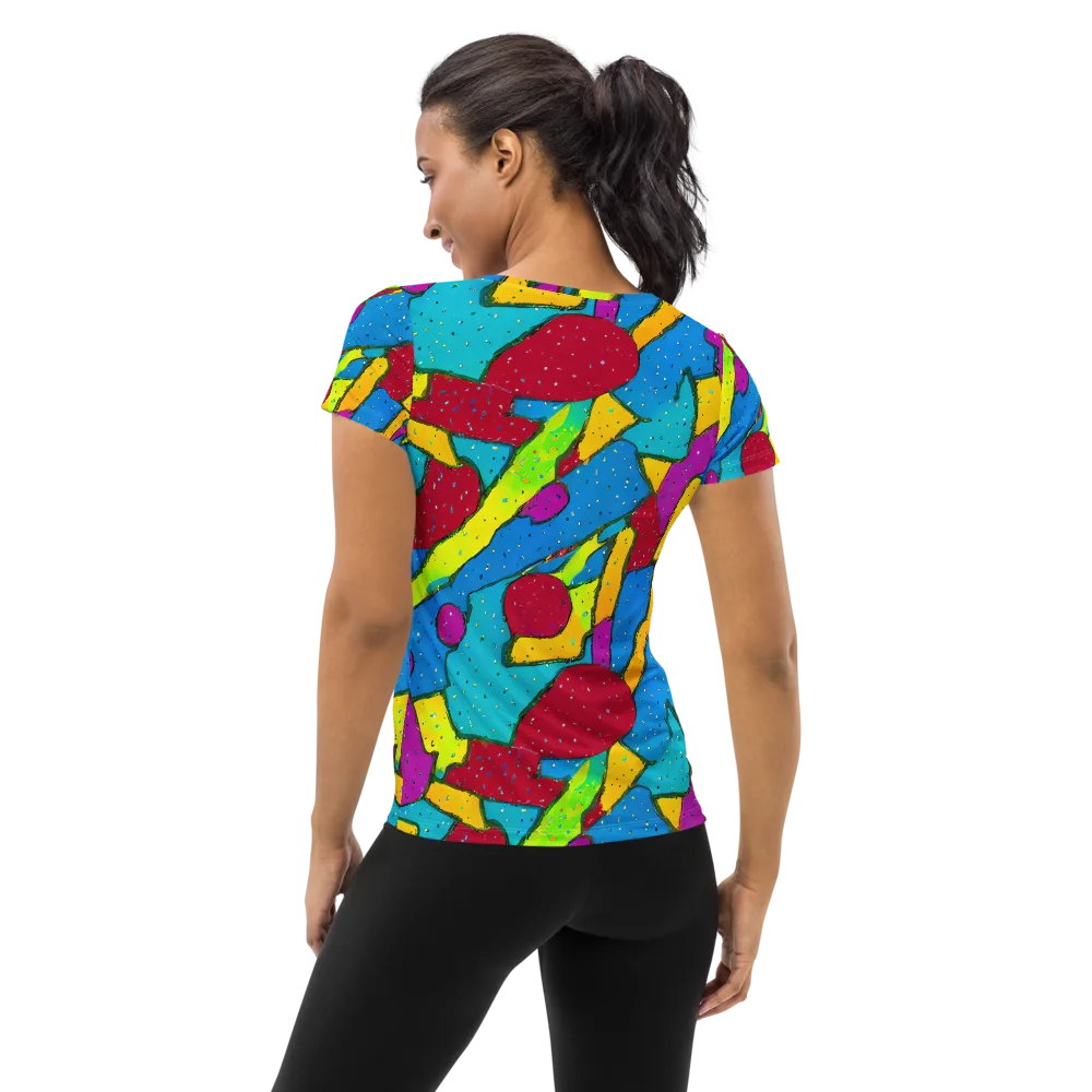 Pop Kaleidoscope on Women's Athletic T-Shirt — Back