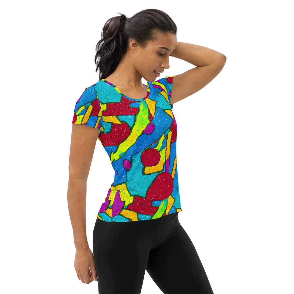 Pop Kaleidoscope on Women's Athletic T-Shirt — Right