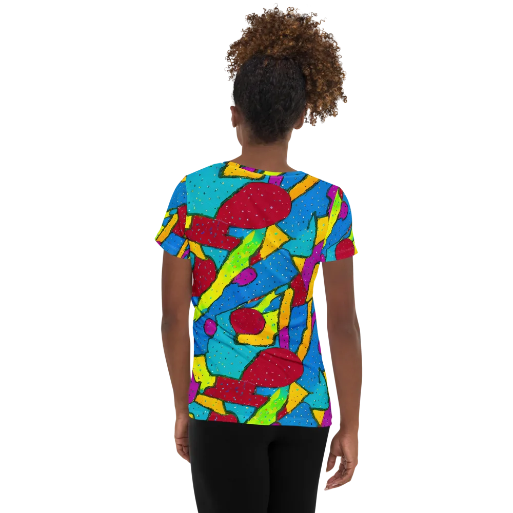 Pop Kaleidoscope on Women's Athletic T-Shirt — Back