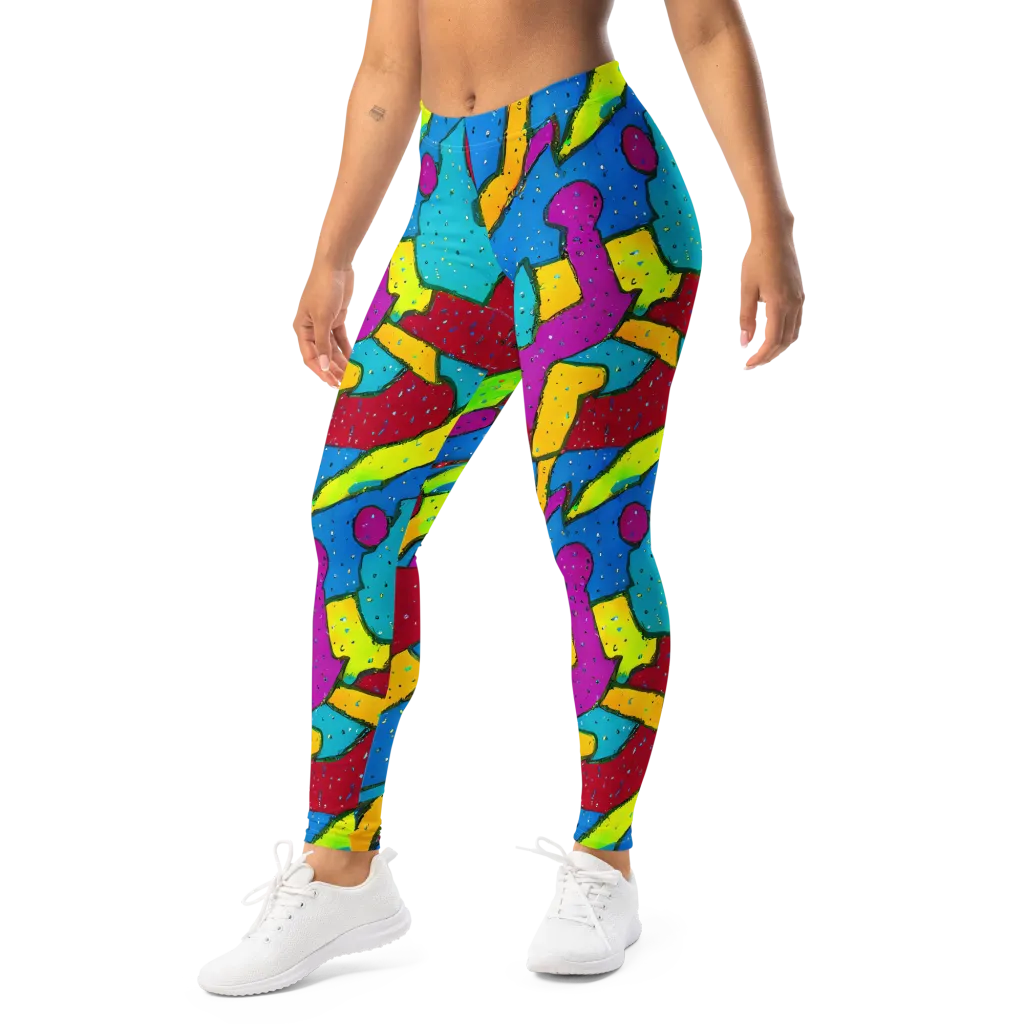 Pop Kaleidoscope on Leggings — Left Front