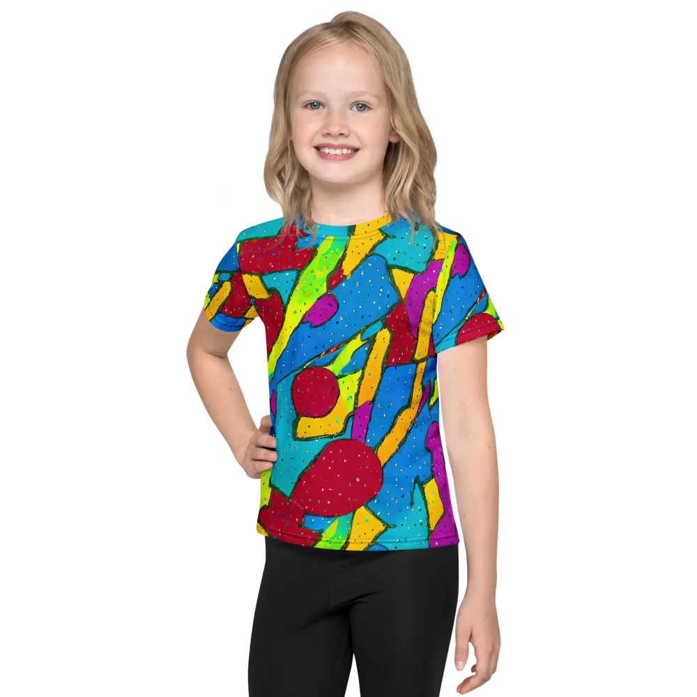 Pop Kaleidoscope on Kids Crew Neck T-Shirt — Front