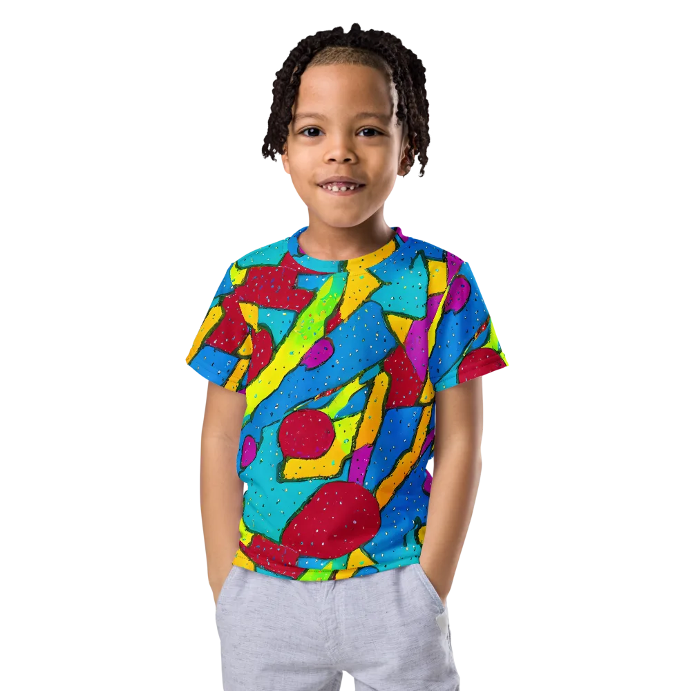 Pop Kaleidoscope on Kids Crew Neck T-Shirt — Front