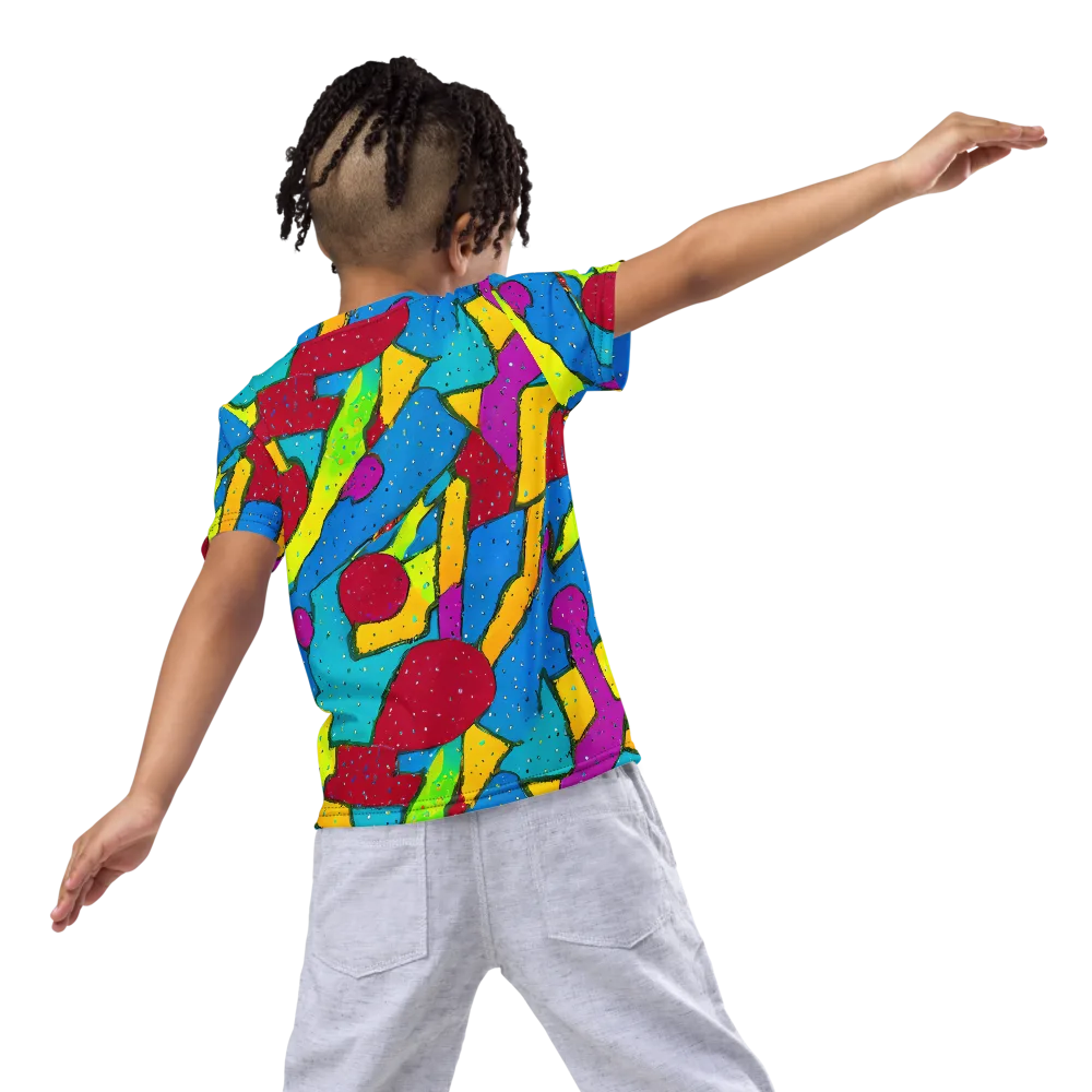Pop Kaleidoscope on Kids Crew Neck T-Shirt — Back