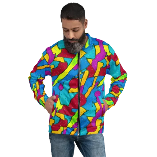 Pop Kaleidoscope on a Bomber Jacket