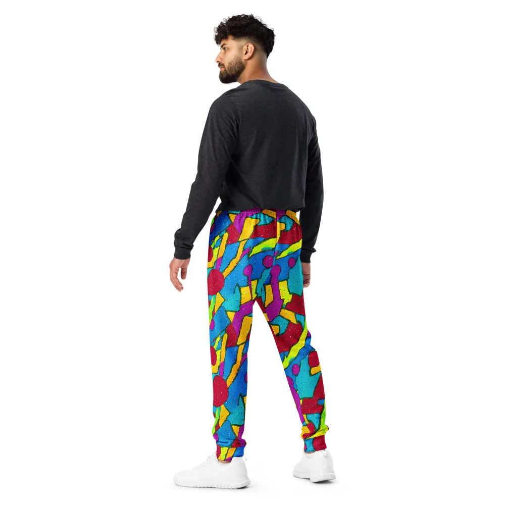 Pop Kaleidoscope on Men's Joggers — Back