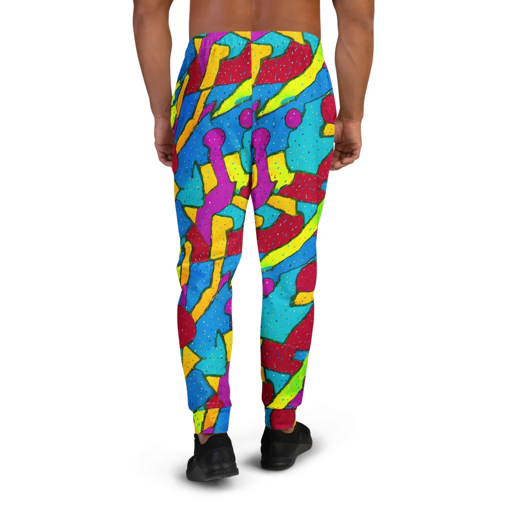 Pop Kaleidoscope on Men's Joggers — Back