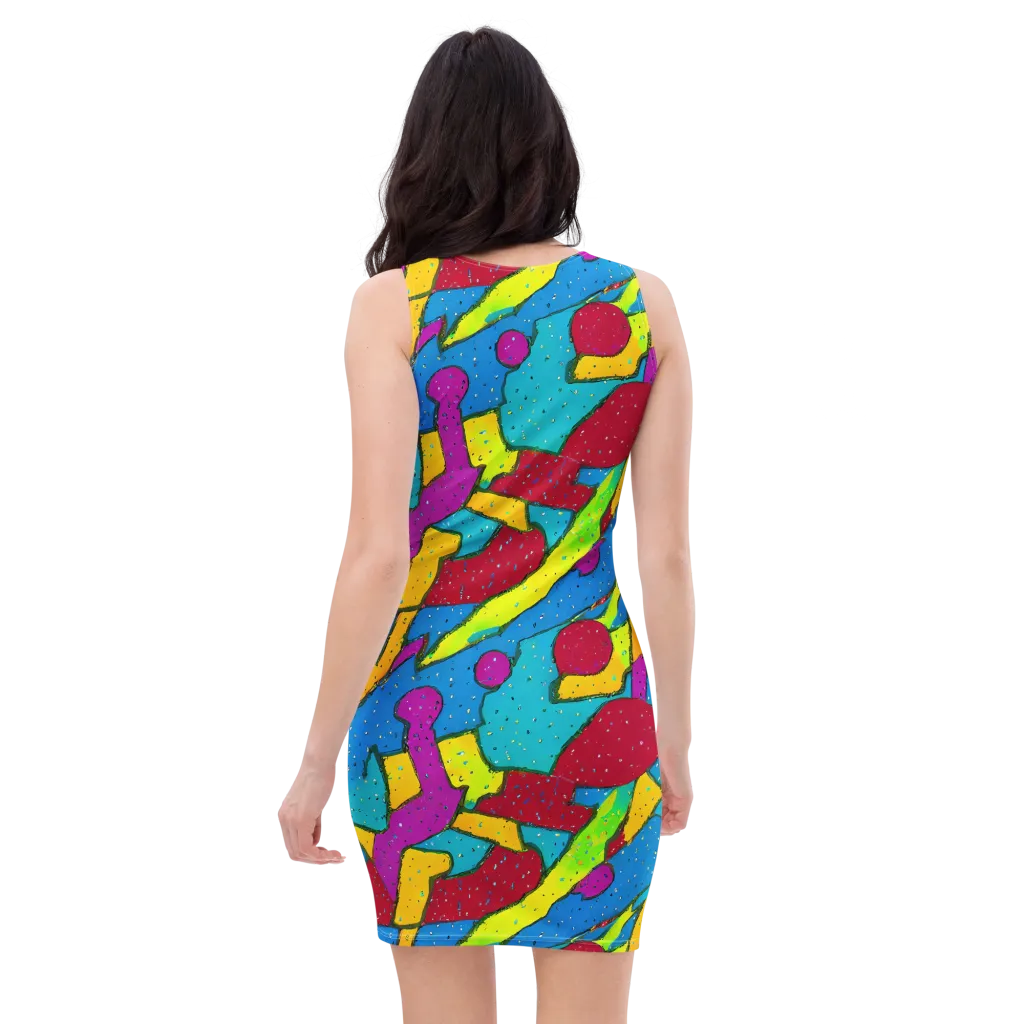 Pop Kaleidoscope on Bodycon Dress — Back
