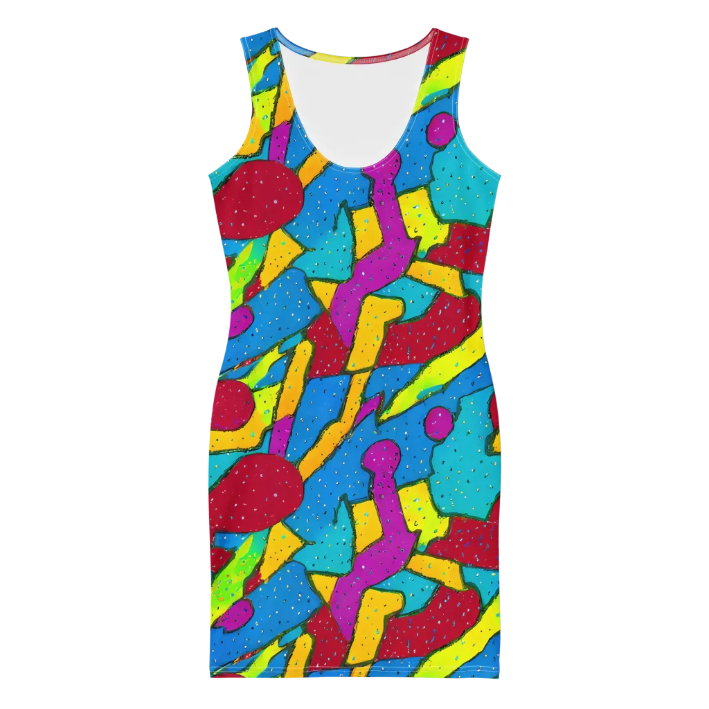 Pop Kaleidoscope on Bodycon Dress — Front