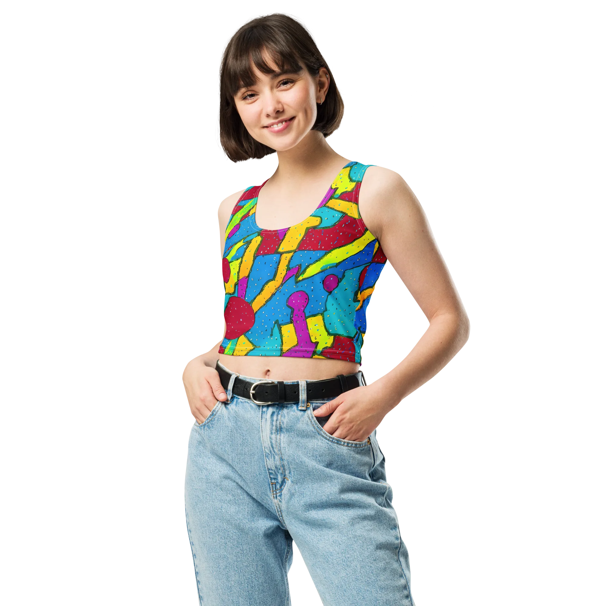 Pop Kaleidoscope on Crop Top — Front
