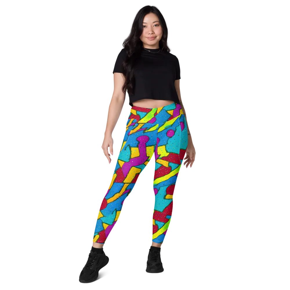 Pop Kaleidoscope on Leggings with Pockets — Front