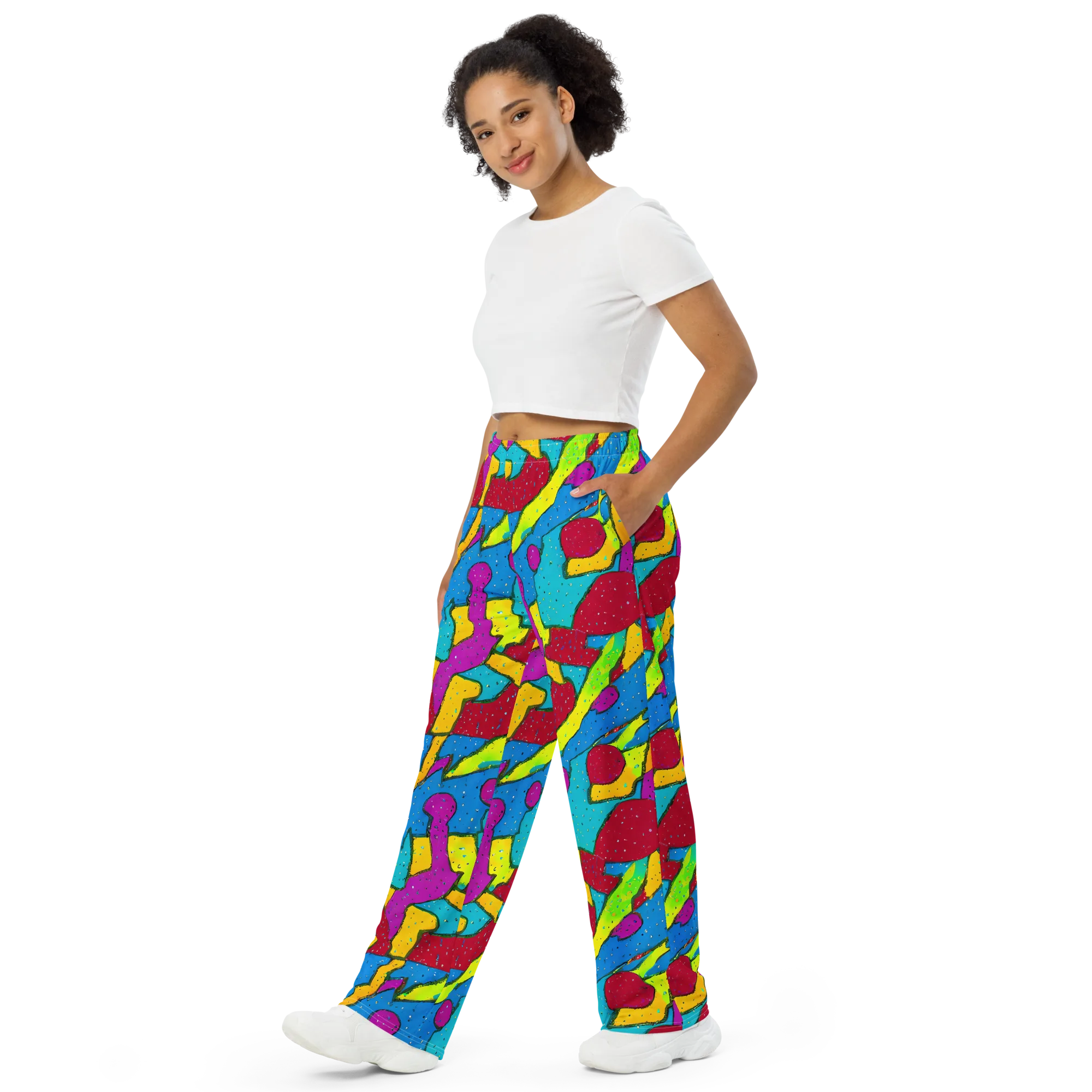Pop Kaleidoscope on Wide-Leg Pants — Left Front