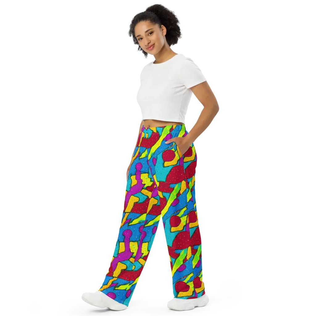 Pop Kaleidoscope on Wide-Leg Pants — Left Front