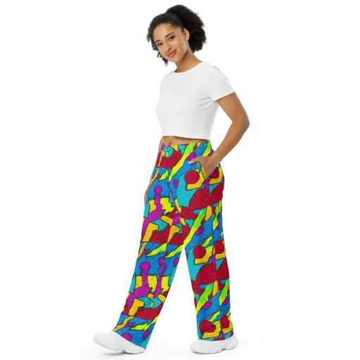 Pop Kaleidoscope on a Wide-Leg Pants
