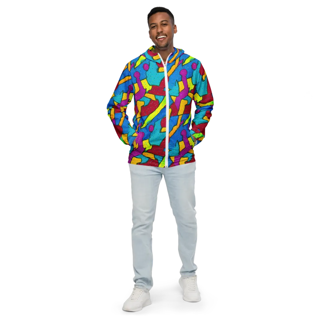 Pop Kaleidoscope on Men's Windbreaker — Front